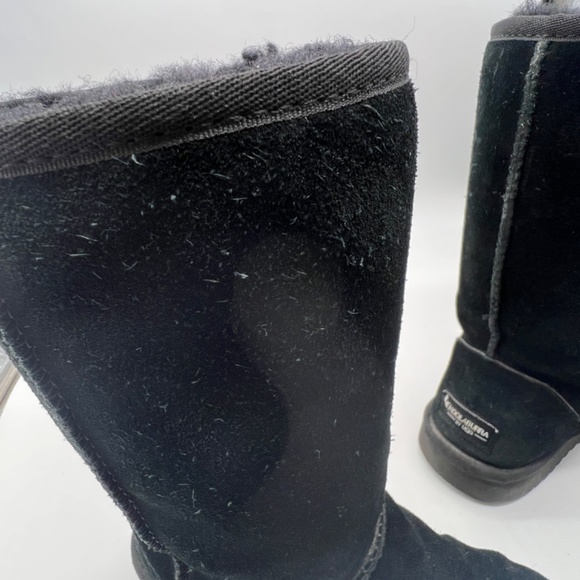 Koolaburra by UGG Black Leather Suede Calf Boots Y2K Faux Fur Lined Women Size 7 - Picture 11 of 14